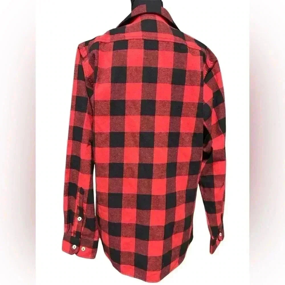 👕 Red/black long sleeve Plaid Flannel (unisex), GUC, Size M - Picture 3 of 3